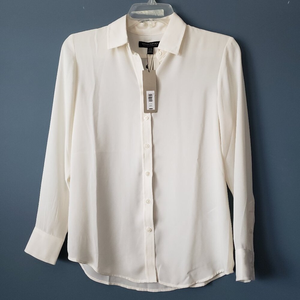 NwT Banana Republic Sheer Dillion Button Up Shirt xxsp